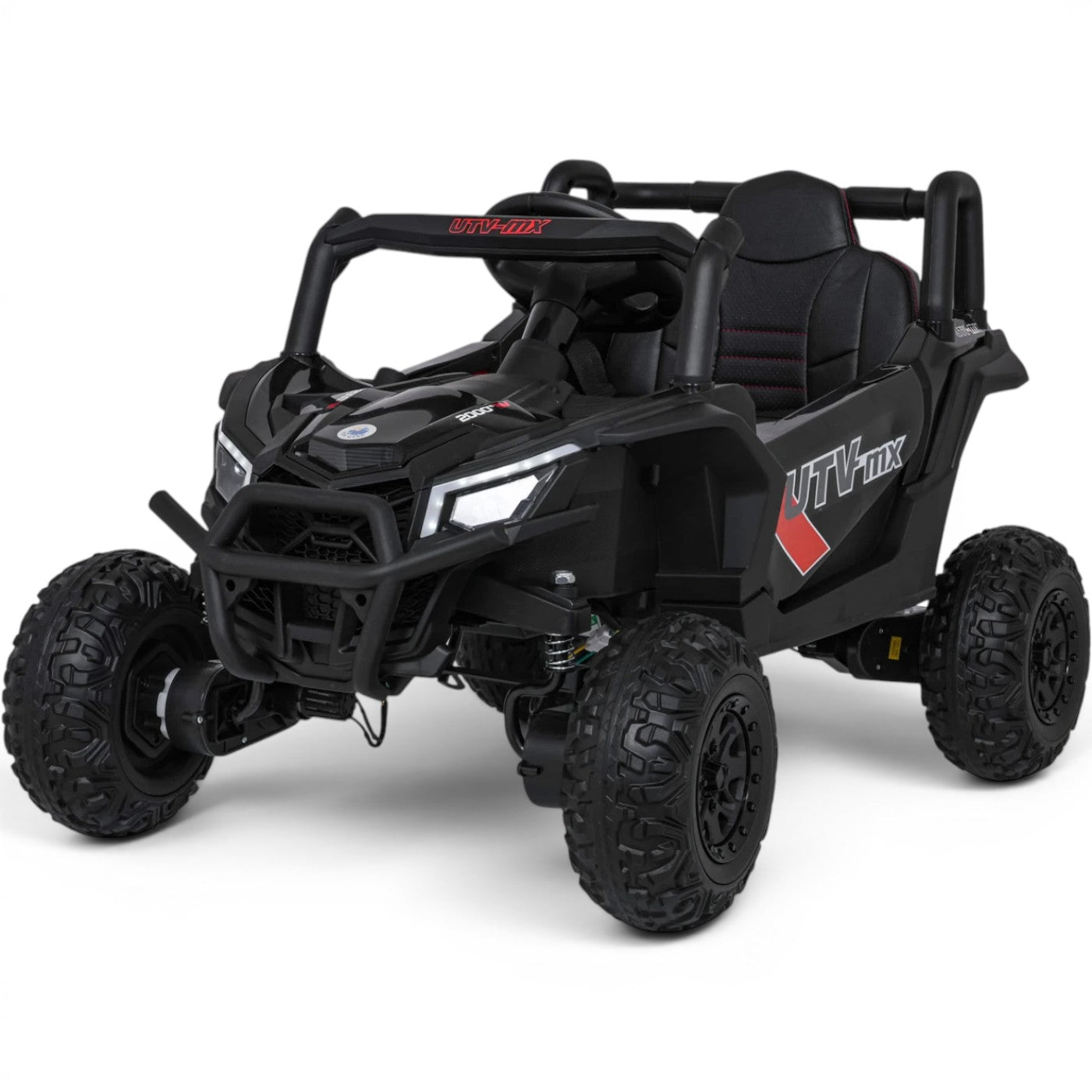 Coche Eléctrico para Niños Buggy UTV-MX 12v Negro BATERÍA DE LITIO con RUEDAS DE GOMA y ASIENTO DE PIEL