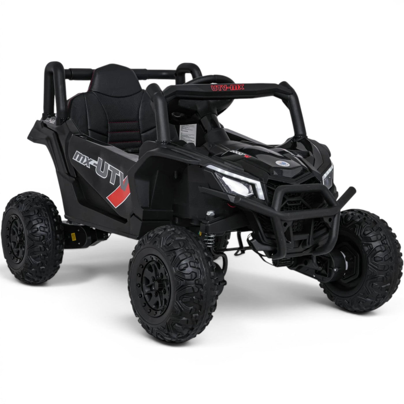 Coche Eléctrico para Niños Buggy UTV-MX 12v Negro BATERÍA DE LITIO con RUEDAS DE GOMA y ASIENTO DE PIEL