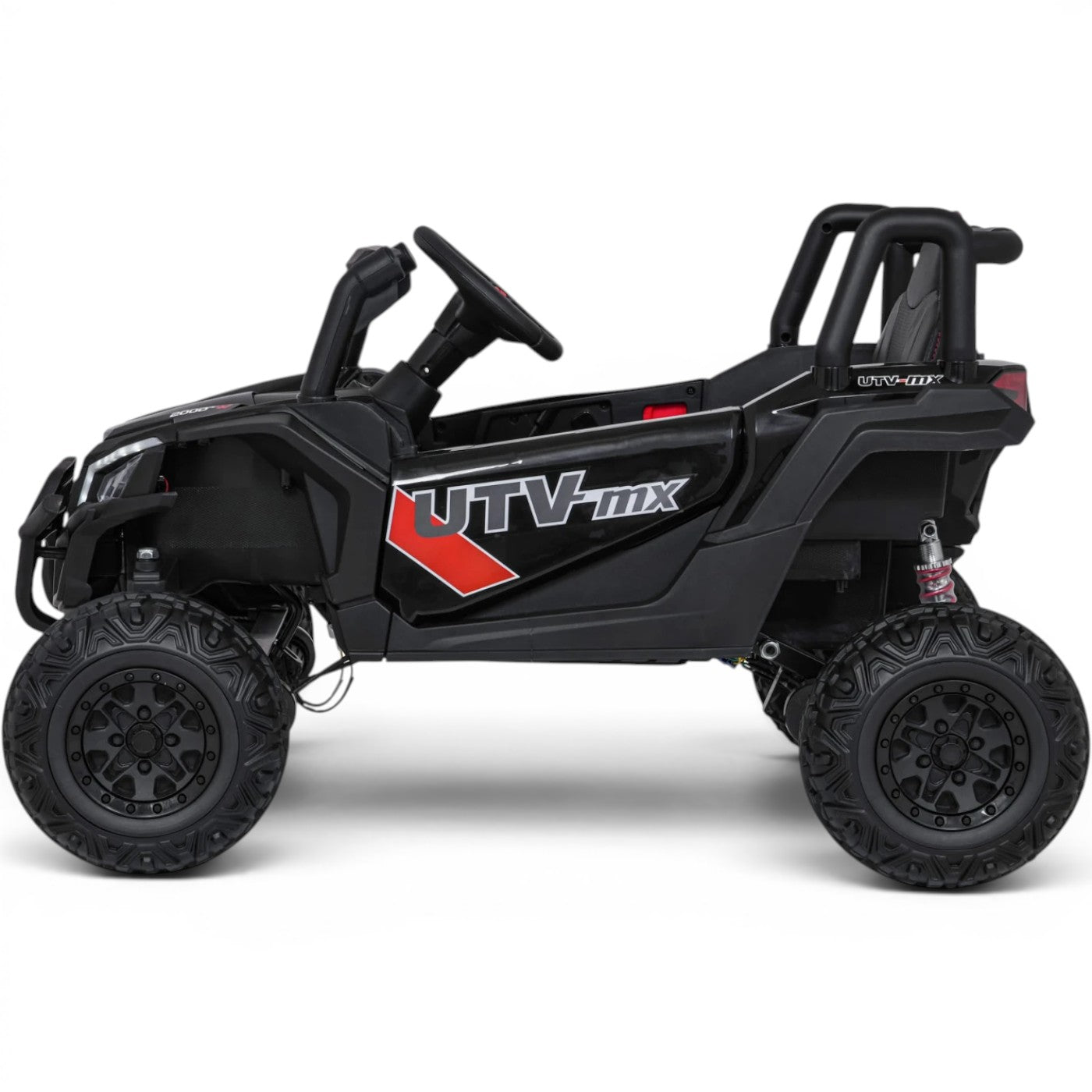 Coche Eléctrico para Niños Buggy UTV-MX 12v Negro BATERÍA DE LITIO con RUEDAS DE GOMA y ASIENTO DE PIEL