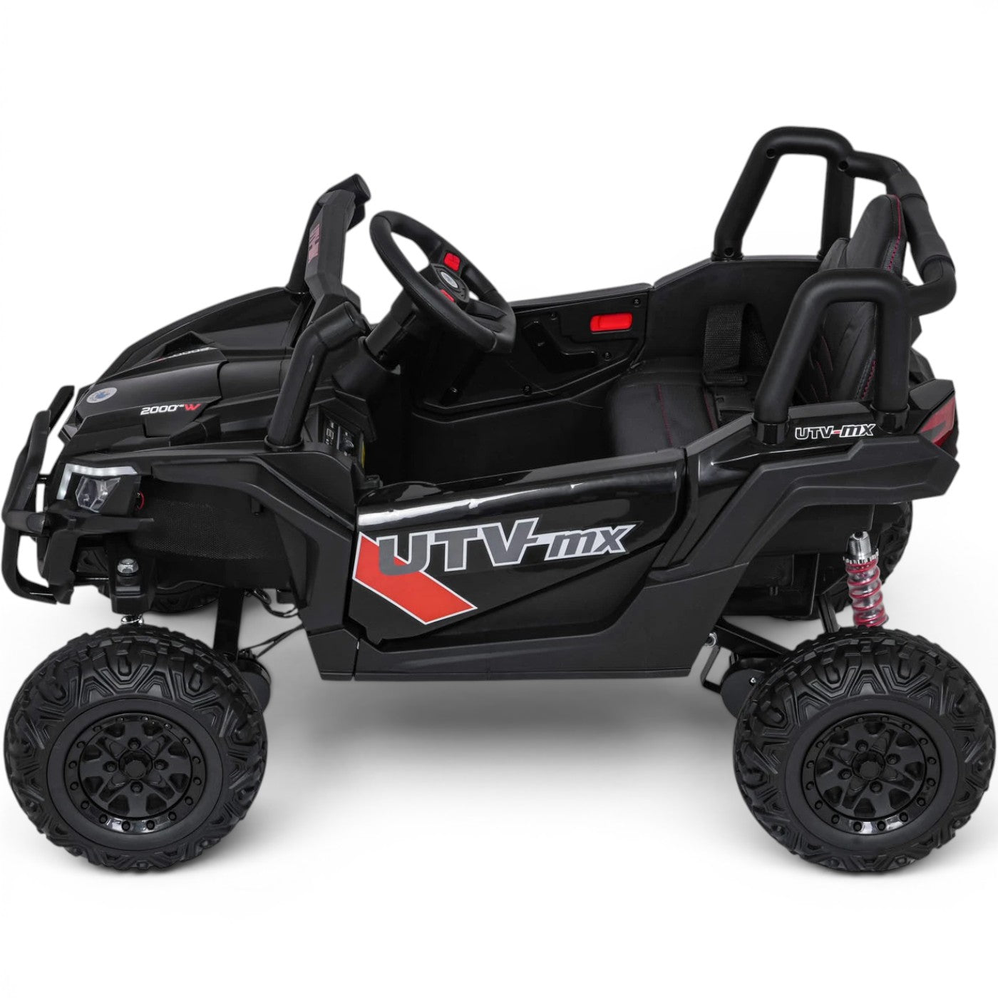 Coche Eléctrico para Niños Buggy UTV-MX 12v Negro BATERÍA DE LITIO con RUEDAS DE GOMA y ASIENTO DE PIEL