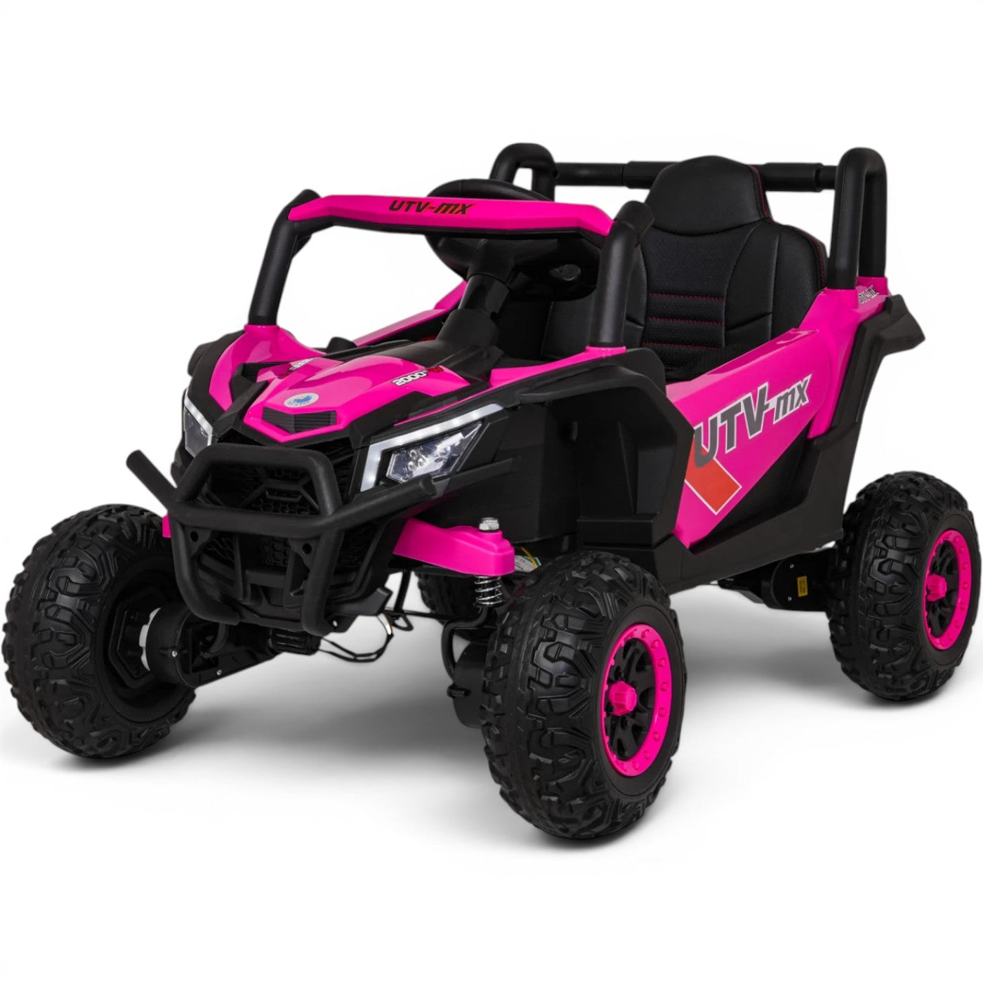 Coche Eléctrico para Niños Buggy UTV-MX 12v Rosa BATERÍA DE LITIO con RUEDAS DE GOMA y ASIENTO DE PIEL