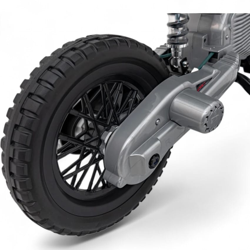 Moto Eléctrica para Niños estilo CROSS 12v Naranja c/ RUEDAS DE GOMA & ASIENTO DE PIEL