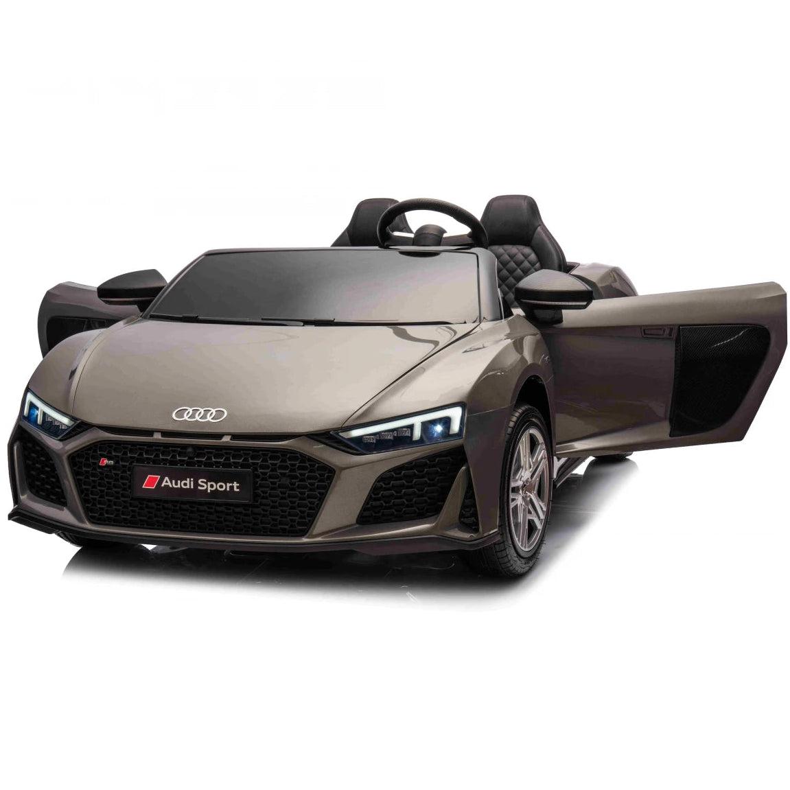 Coche eléctrico para Niños AUDI R8 SPYDER Versión XXL Gris c/ RUEDAS DE GOMA & ASIENTO DE PIEL