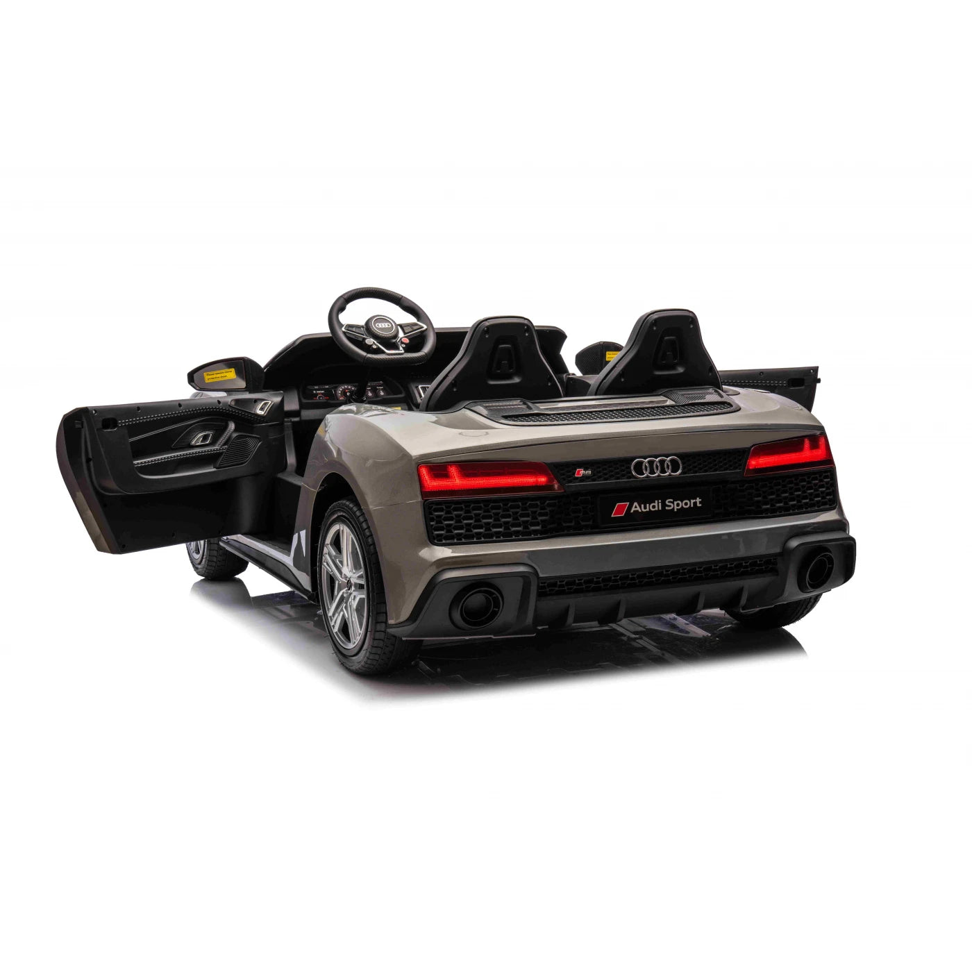 Coche eléctrico para Niños AUDI R8 SPYDER Versión XXL Gris c/ RUEDAS DE GOMA & ASIENTO DE PIEL