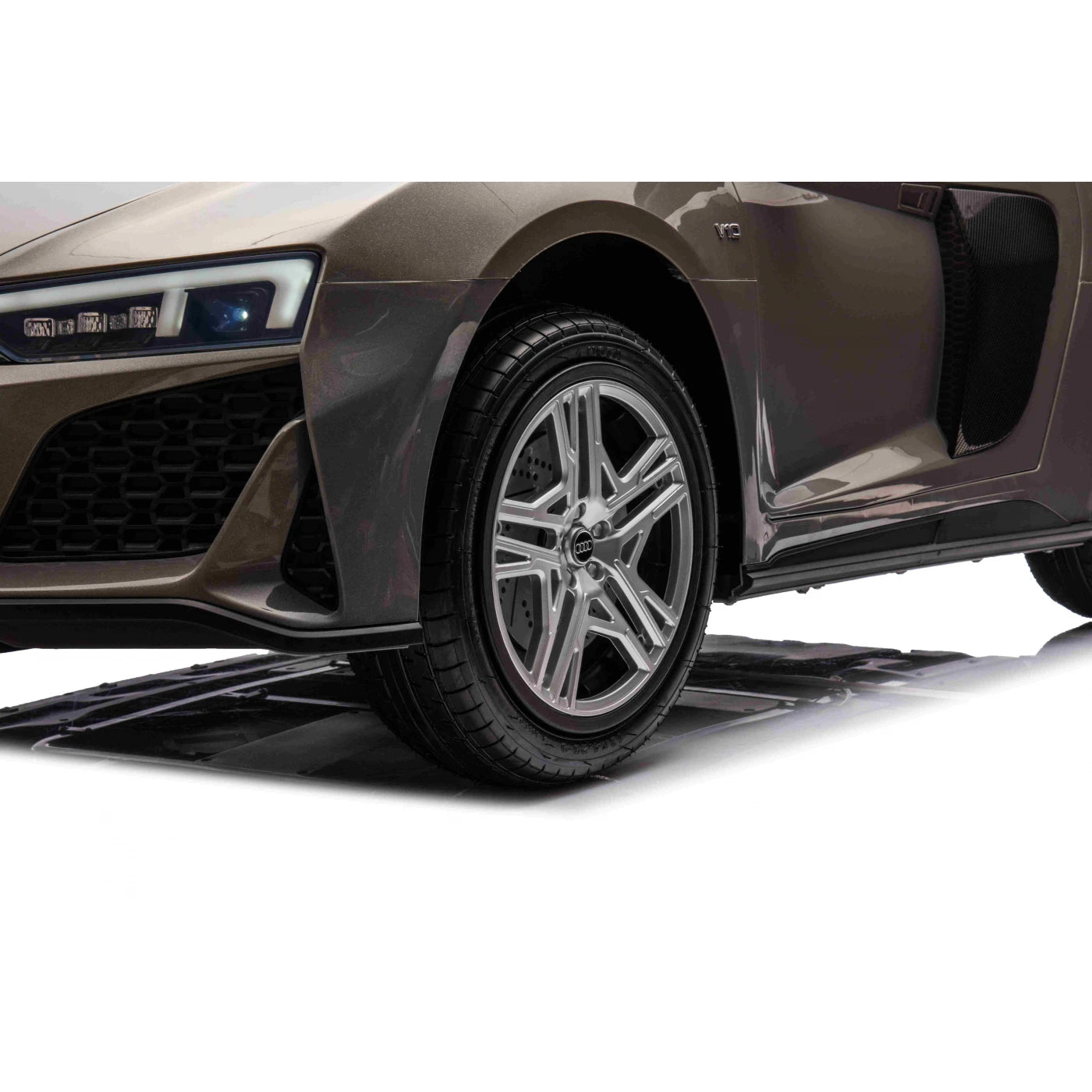 Coche eléctrico para Niños AUDI R8 SPYDER Versión XXL Gris c/ RUEDAS DE GOMA & ASIENTO DE PIEL