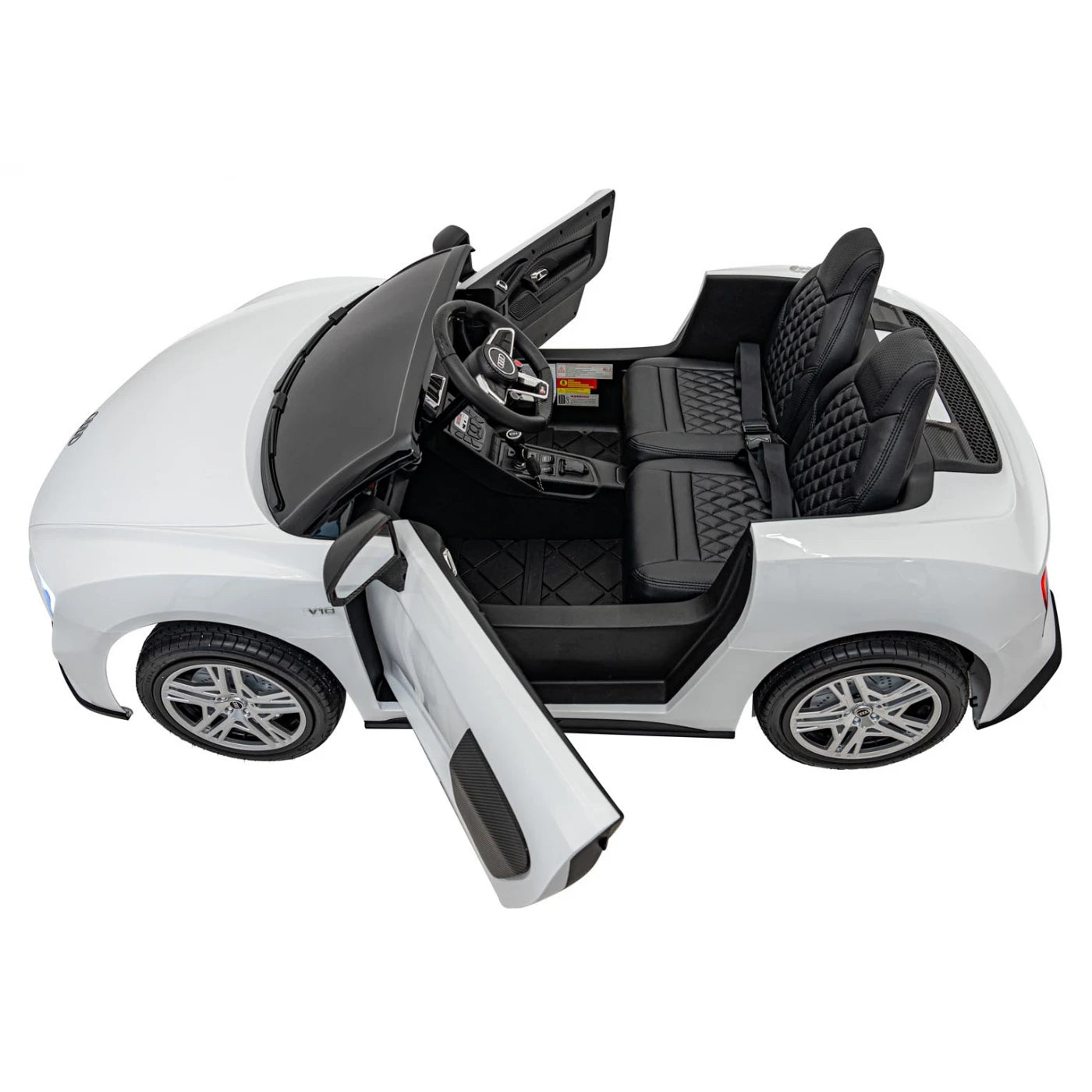 Coche eléctrico para Niños AUDI R8 SPYDER Versión XXL Blanco c/ RUEDAS DE GOMA & ASIENTO DE PIEL