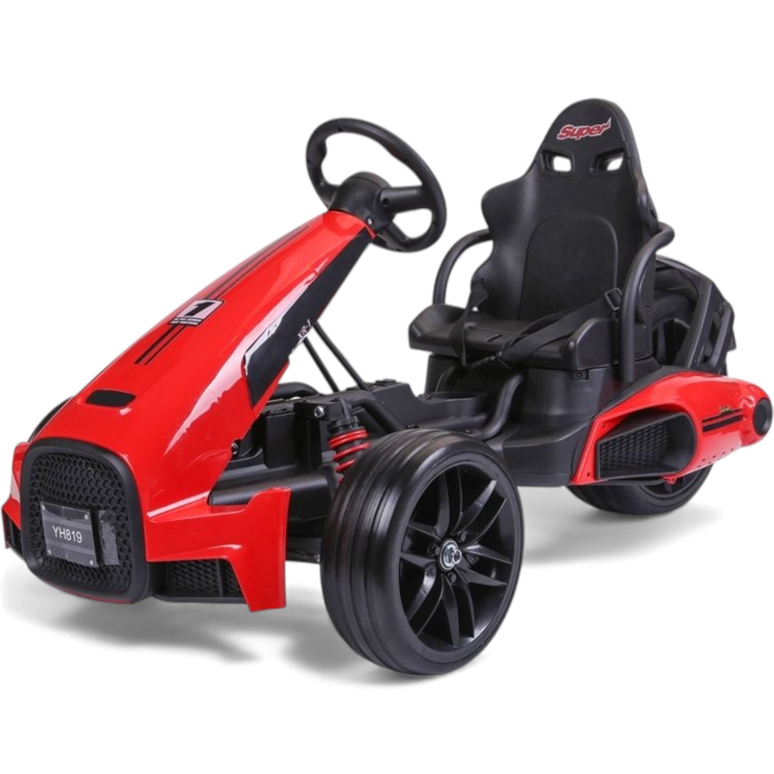Kart Eléctrico para Niño FUNSHOT 12v Rojo c/ RUEDAS DE GOMA & ASIENTO DE PLÁSTICO