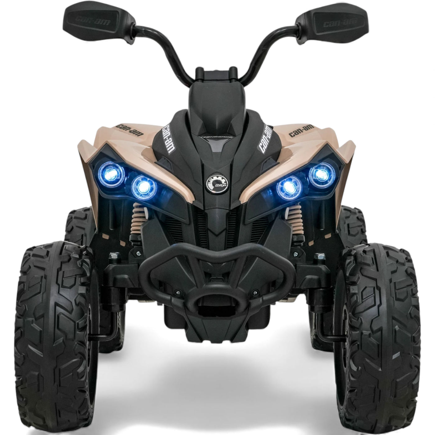 Moto 4 Eléctrica para Niño CAN AM Maverick 24v 2x200w Caqui c/ RUEDAS DE GOMA & ASIENTO DE PIEL