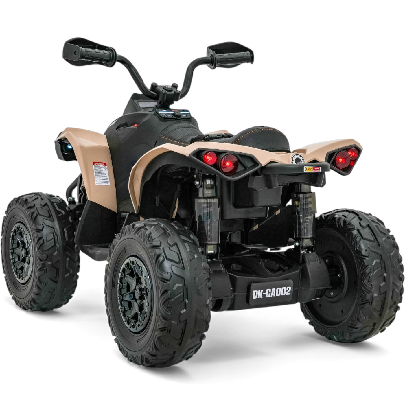 Moto 4 Eléctrica para Niño CAN AM Maverick 24v 2x200w Caqui c/ RUEDAS DE GOMA & ASIENTO DE PIEL