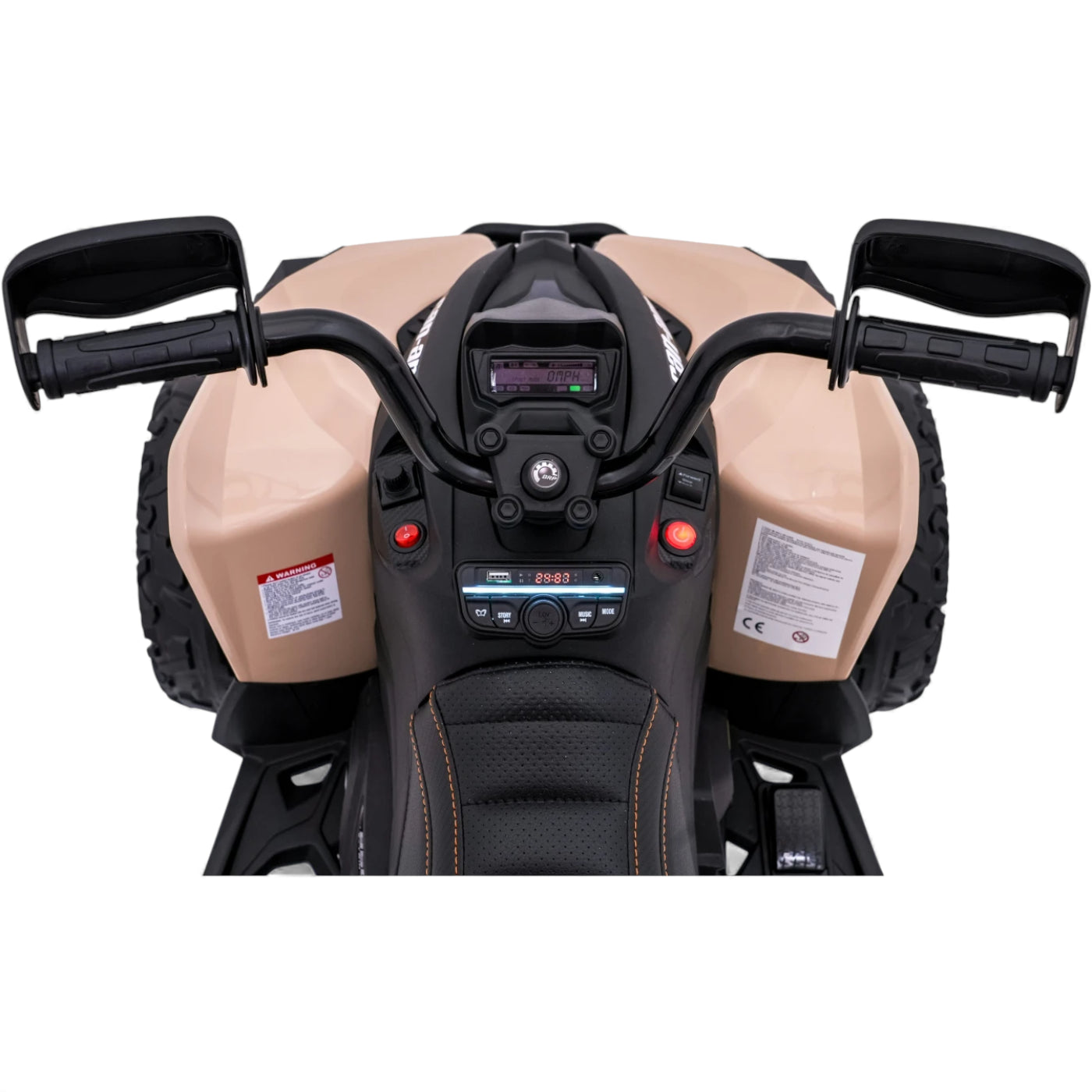 Moto 4 Eléctrica para Niño CAN AM Maverick 24v 2x200w Caqui c/ RUEDAS DE GOMA & ASIENTO DE PIEL