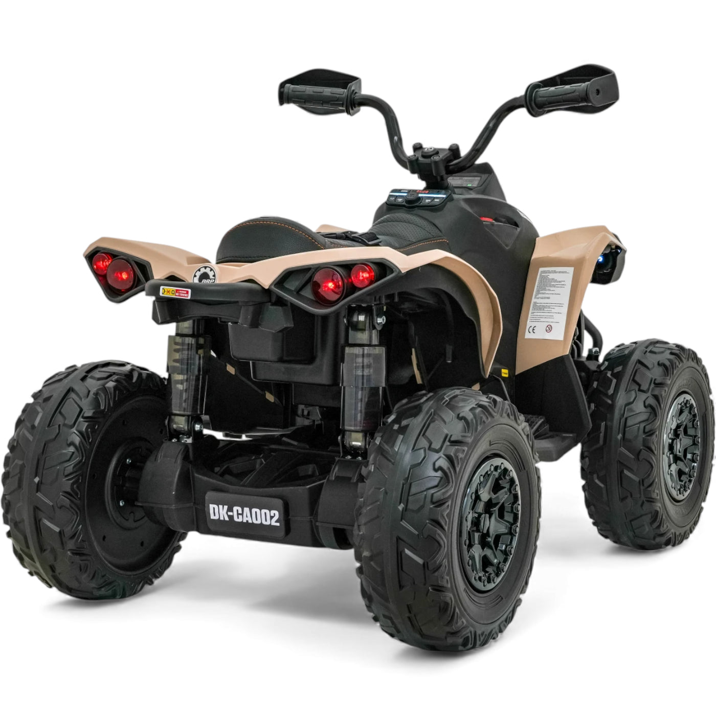 Moto 4 Eléctrica para Niño CAN AM Maverick 24v 2x200w Caqui c/ RUEDAS DE GOMA & ASIENTO DE PIEL