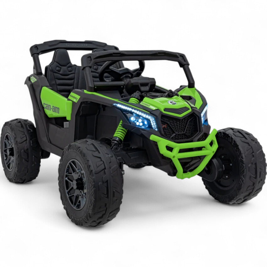 Coche Eléctrico para Niños CAN-AM MAVERICK 4x4 24v Verde c/ RUEDAS DE GOMA & ASIENTO DE PIEL