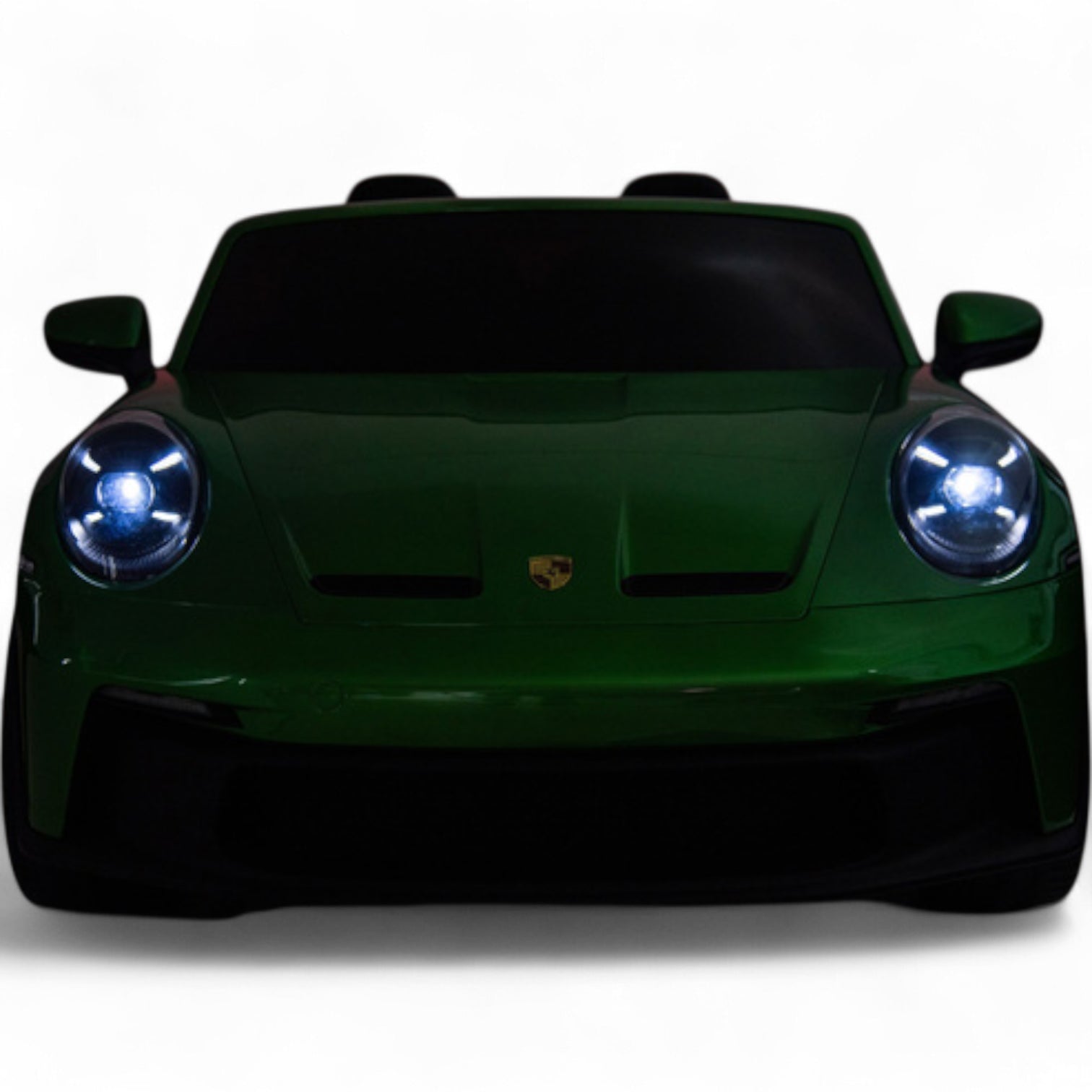 Coche Eléctrico para Niño PORSCHE 911 GT3 24v 4x4 XXL Verde Metalizado c/ MP4, RUEDAS DE GOMA & ASIENTO DE PIEL Y VELUR