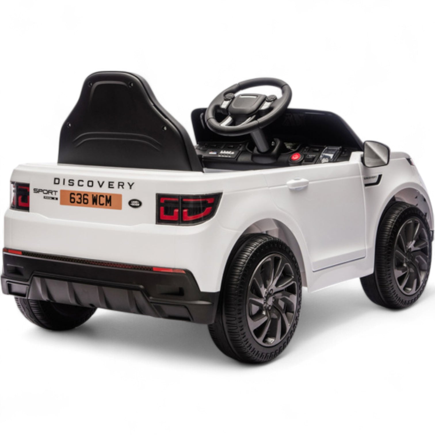 Coche Eléctrico para Niños RANGE ROVER DISCOVERY 12v Blanco c/ RUEDAS DE GOMA & ASIENTO DE PIEL