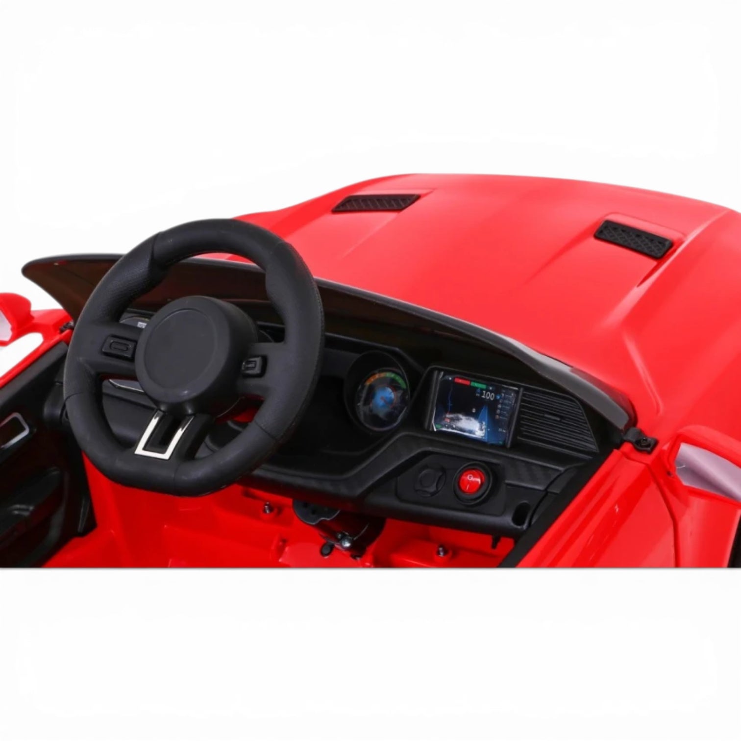 Carro Elétrico para Criança GT Style Vermelho 12v c/ RODAS DE BORRACHA & ASSENTO EM PELE