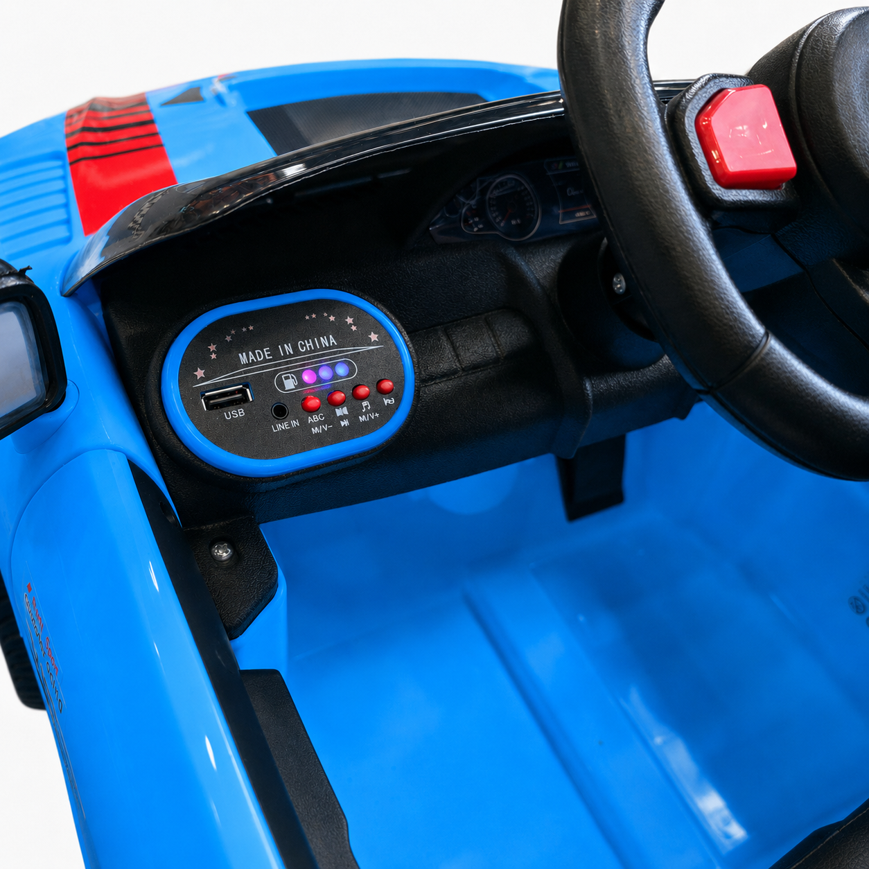 Coche Eléctrico para Niño R8 Style 12v Azul c/ RUEDAS DE GOMA & ASIENTO DE PIEL