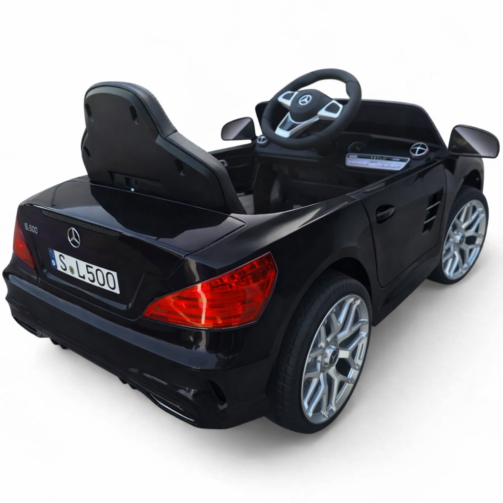 Coche Eléctrico para Niño MERCEDES SL500 12V Negro c/ RUEDAS DE GOMA & ASIENTO DE PIEL