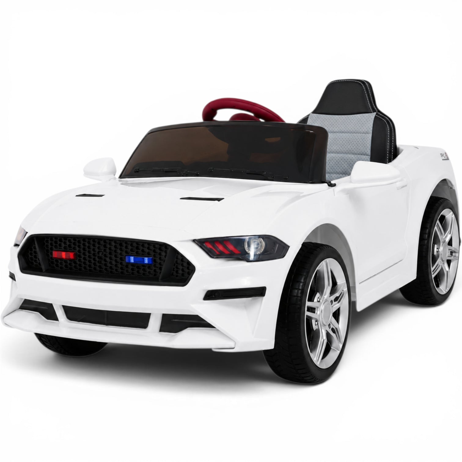 Carro Elétrico para Criança GT Style Branco 12v c/ RODAS DE BORRACHA & ASSENTO EM PELE