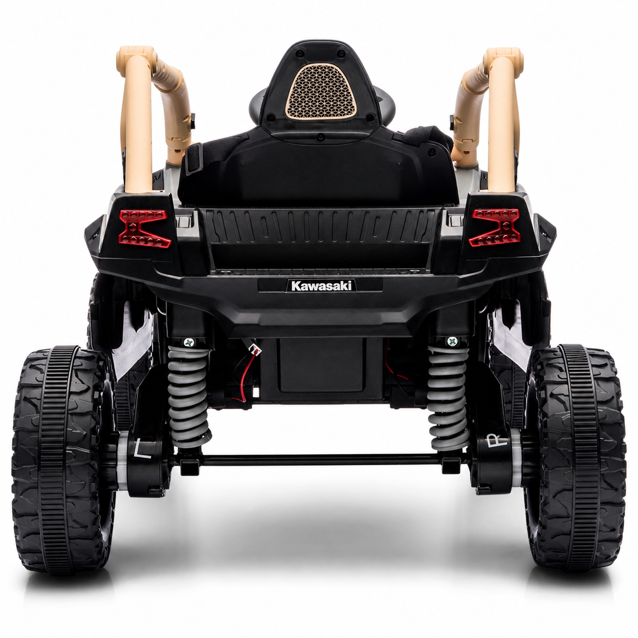 Coche Eléctrico para Niños Buggy KAWASAKI 4x4 12v BATERÍA DE LITIO Khaki c/ RUEDAS DE GOMA & ASIENTO DE PIEL