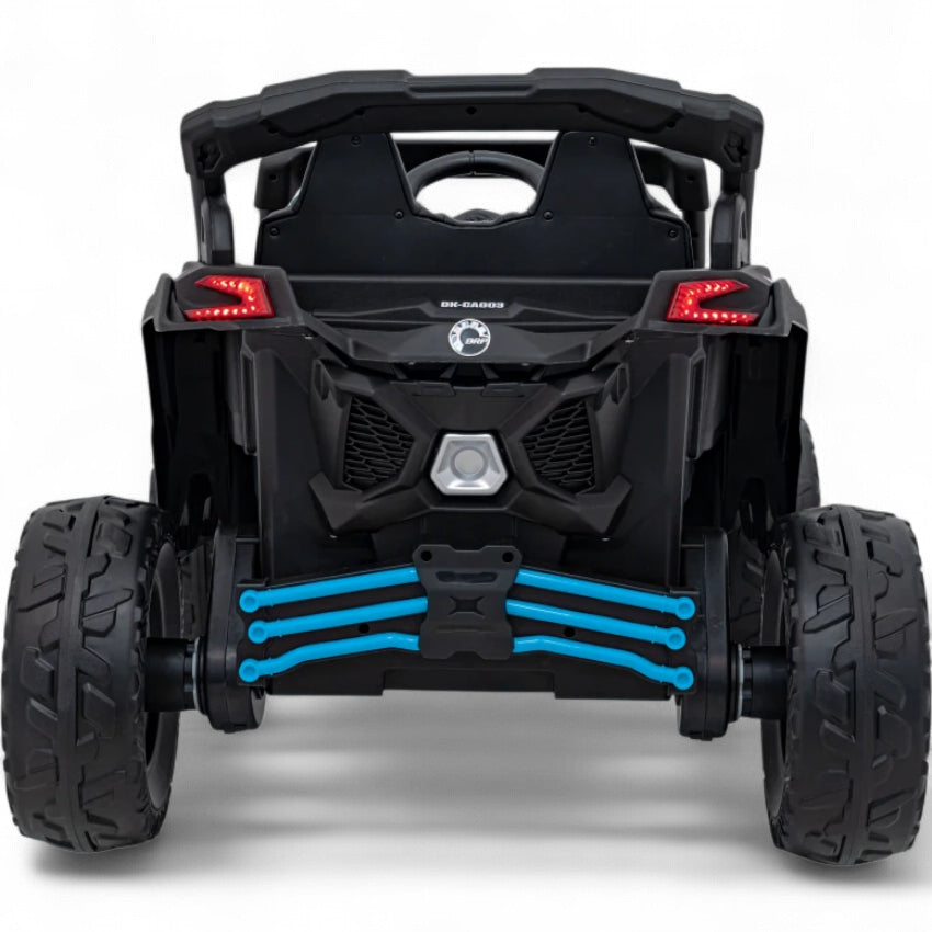 Coche Eléctrico para Niños CAN-AM MAVERICK 4x4 24v Azul c/ RUEDAS DE GOMA & ASIENTO DE PIEL