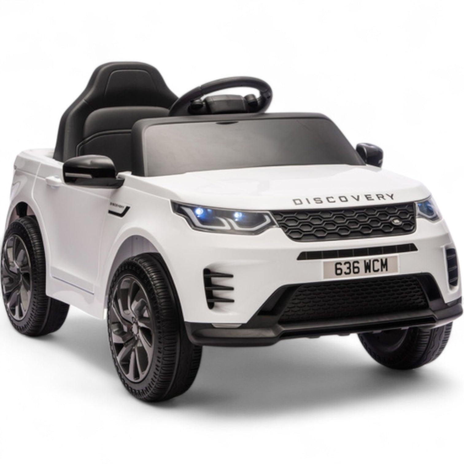 Coche Eléctrico para Niños RANGE ROVER DISCOVERY 12v Blanco c/ RUEDAS DE GOMA & ASIENTO DE PIEL