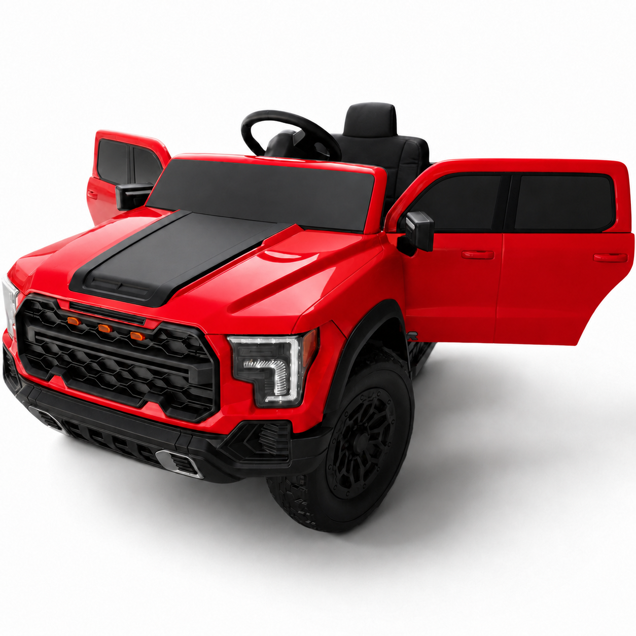 Carro Elétrico para Criança Range Raptor Style 12v Vermelho c/ RODAS DE BORRACHA & ASSENTO EM PELE