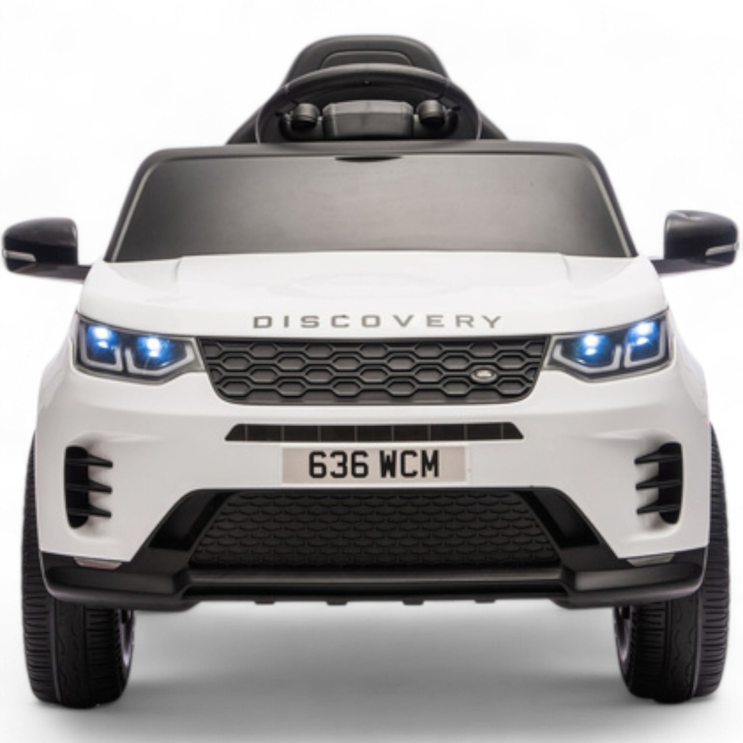 Coche Eléctrico para Niños RANGE ROVER DISCOVERY 12v Blanco c/ RUEDAS DE GOMA & ASIENTO DE PIEL