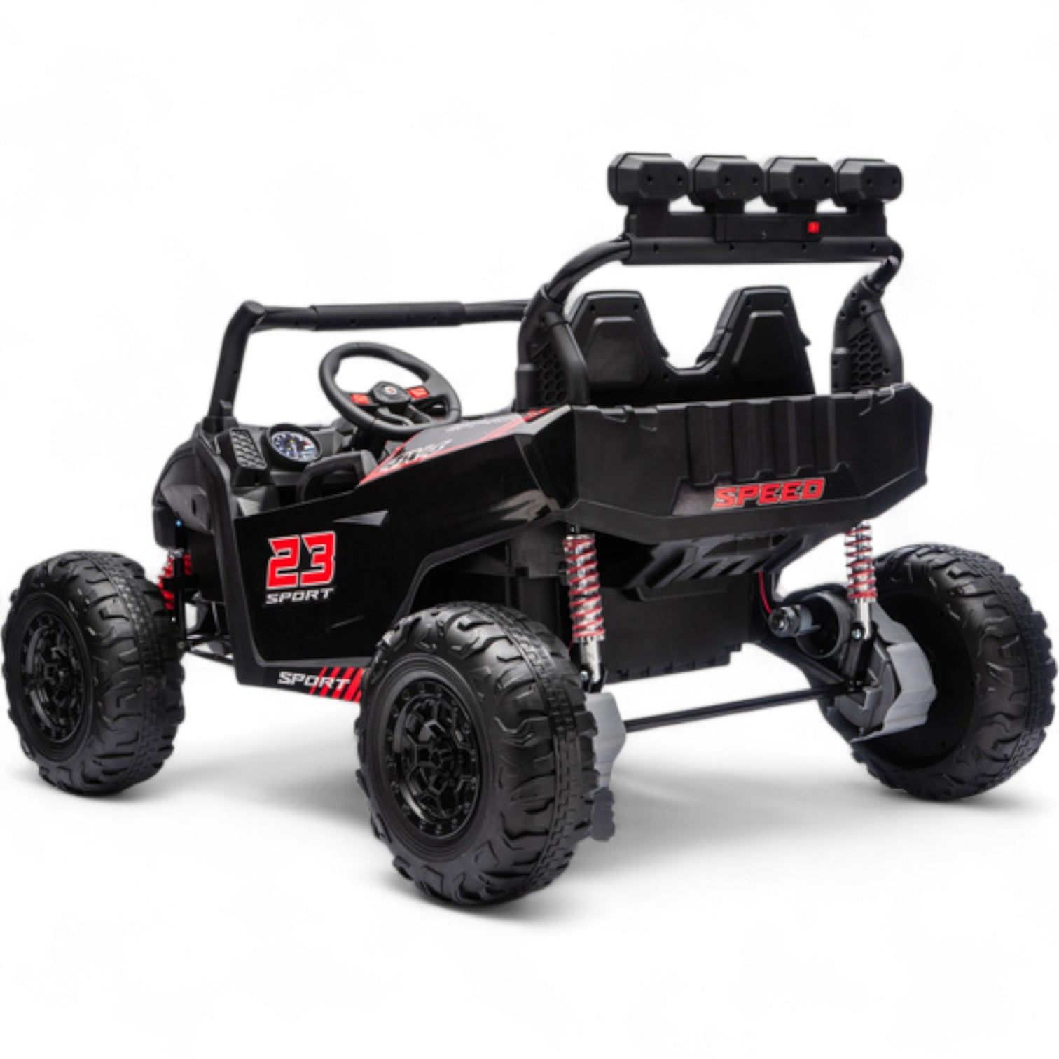 Coche Eléctrico para Niño BUGGY TURBO SPORT 4x4 24v Negro c/ RUEDAS DE GOMA & ASIENTO DE PIEL