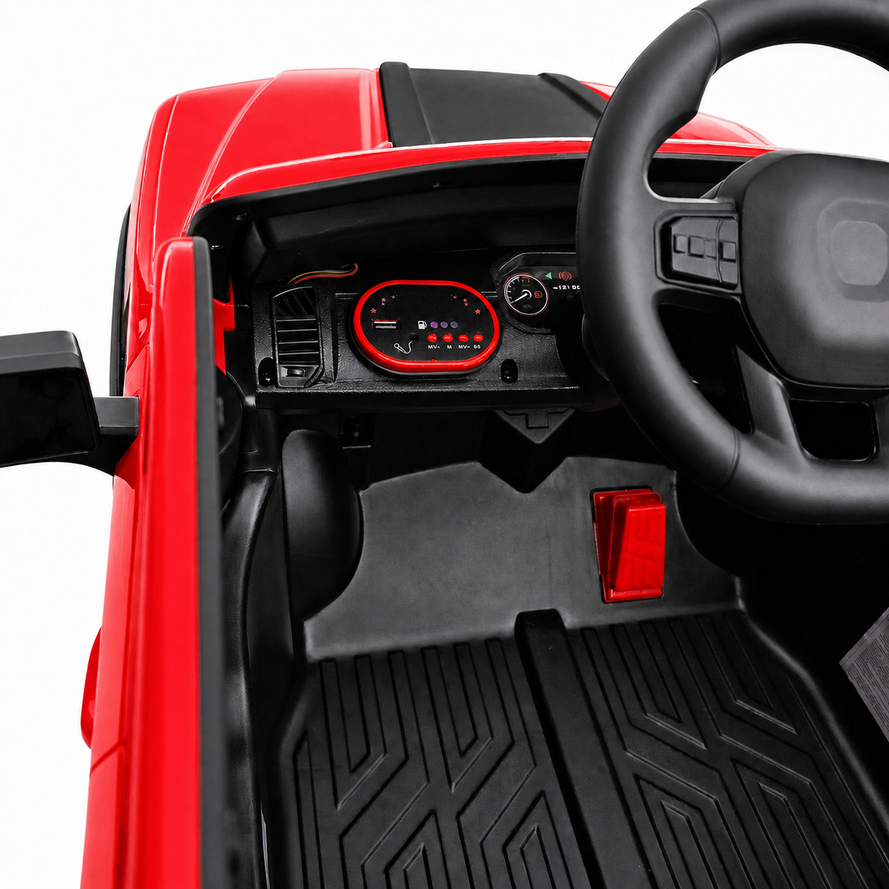 Carro Elétrico para Criança Range Raptor Style 12v Vermelho c/ RODAS DE BORRACHA & ASSENTO EM PELE