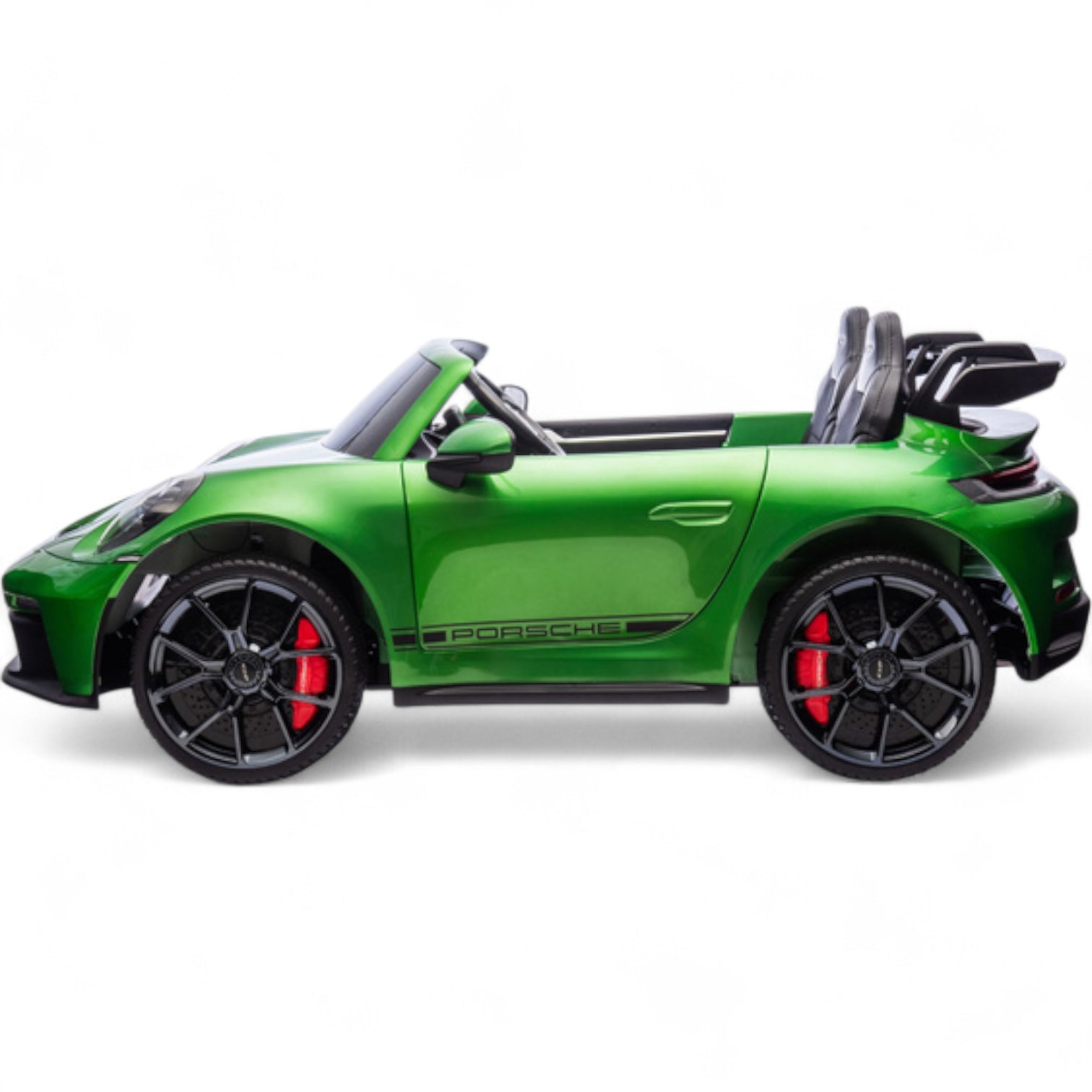 Coche Eléctrico para Niño PORSCHE 911 GT3 24v 4x4 XXL Verde Metalizado c/ MP4, RUEDAS DE GOMA & ASIENTO DE PIEL Y VELUR