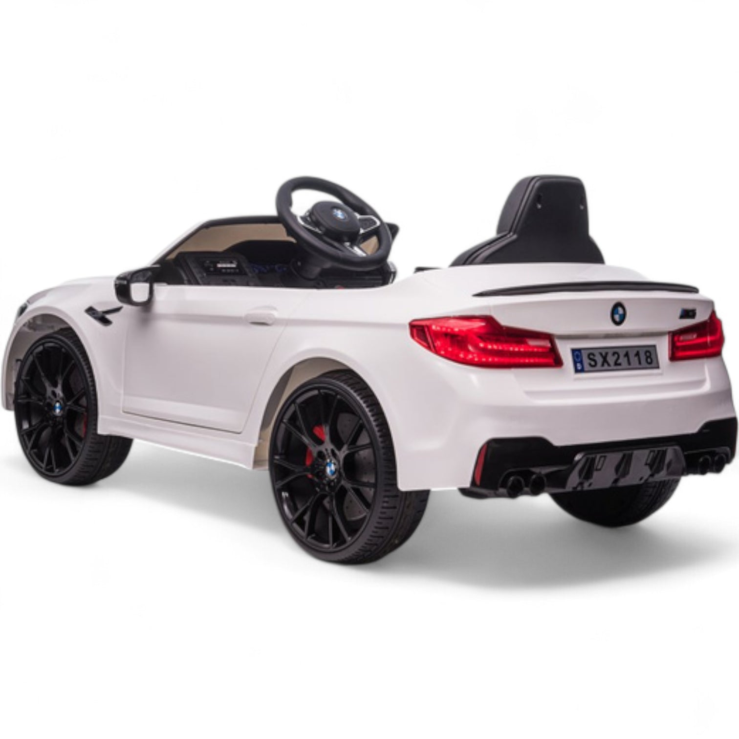Coche Eléctrico para Niños BMW M5 DRIFT 24v Blanco c/ RUEDAS DE GOMA & ASIENTO DE PIEL