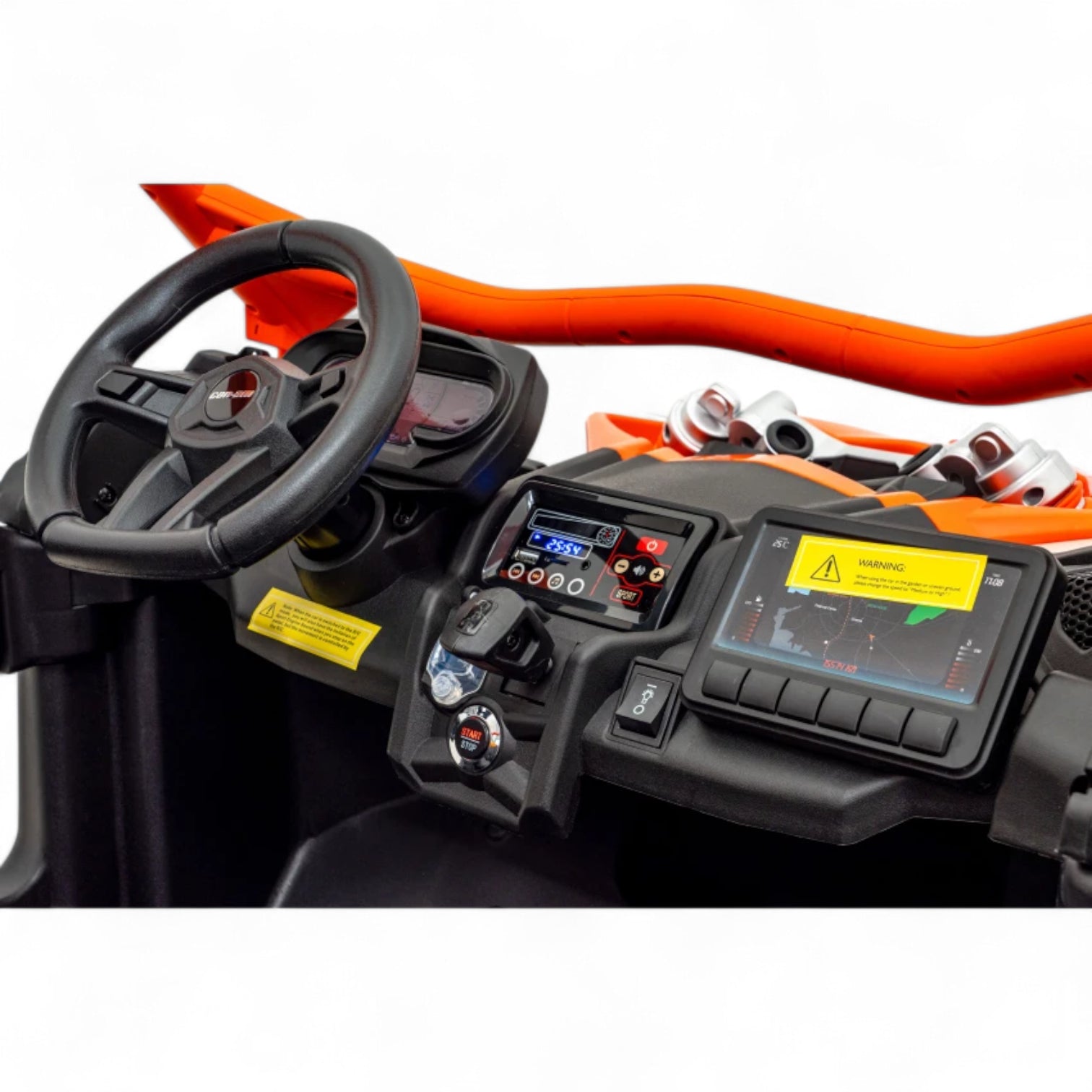 Coche Eléctrico para Niño CAN-AM MAVERICK TURBO RR 4x4 24v Naranja c/ RUEDAS DE GOMA & ASIENTO DE PIEL