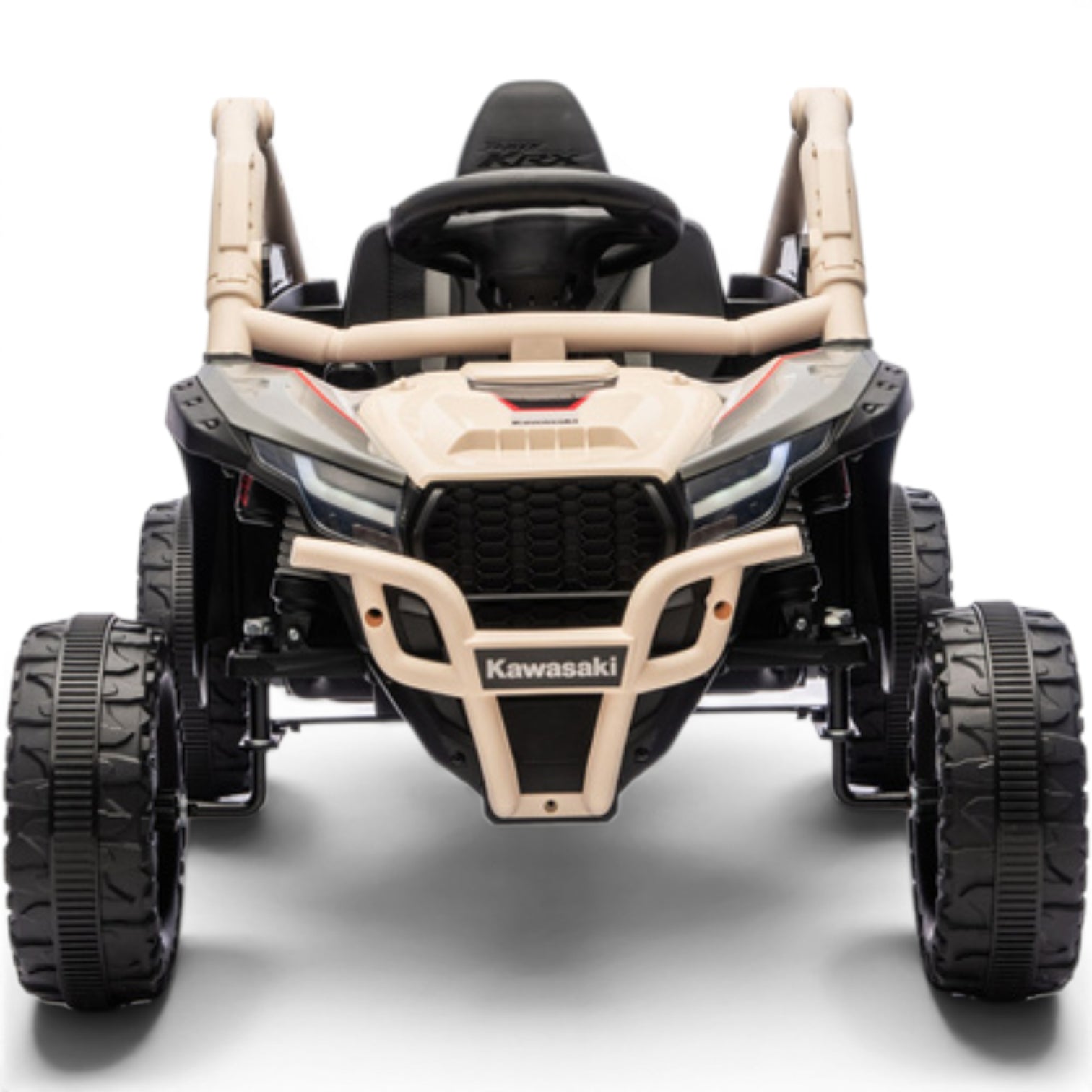 Coche Eléctrico para niño KAWASAKI 24V Negro y Azul c/ RUEDAS DE GOMA & ASIENTO DE PIEL