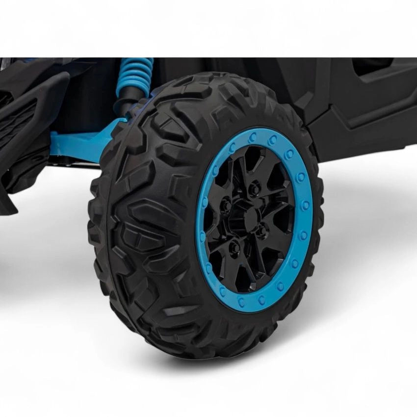 Coche Eléctrico para Niños MAVERICK STYLE RR 4x4 24v Azul c/ RUEDAS DE GOMA & ASIENTO DE PIEL