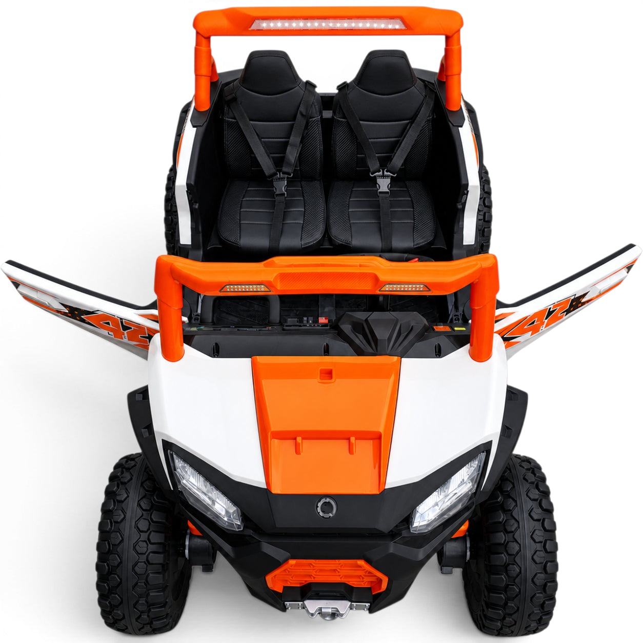 Carro Elétrico para Criança BUGGY PULSATING 4x4 24v Laranja c/ RODAS DE BORRACHA & ASSENTO EM PELE