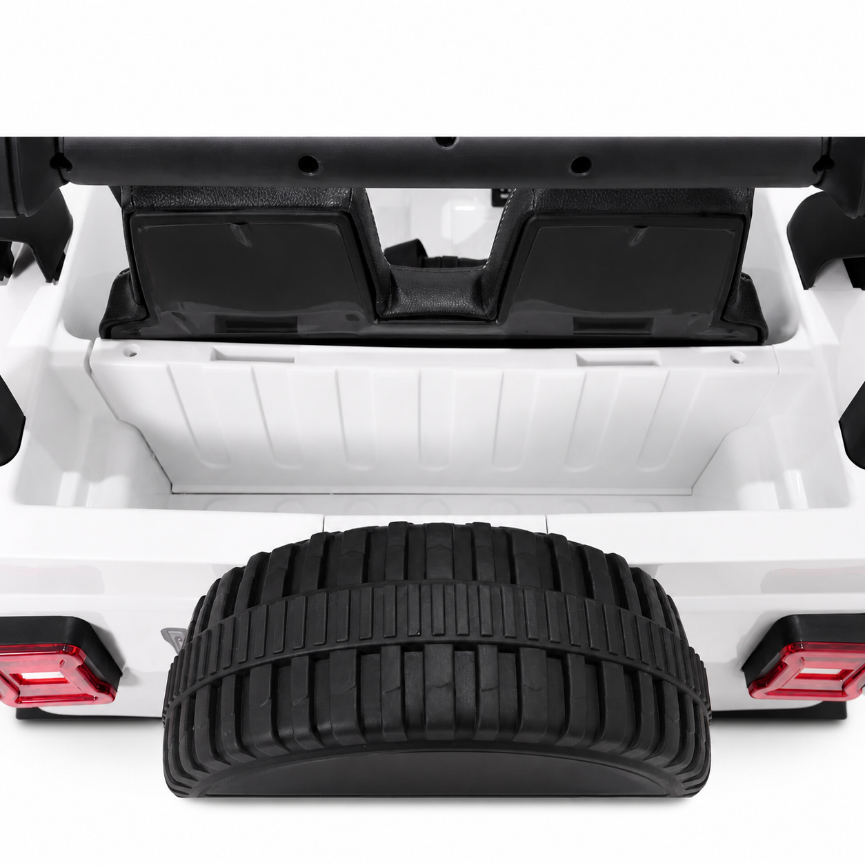 Carro Elétrico para Criança JEEP RUBICON 4x4 24v Branco c/ RODAS DE BORRACHA & ASSENTO EM PELE