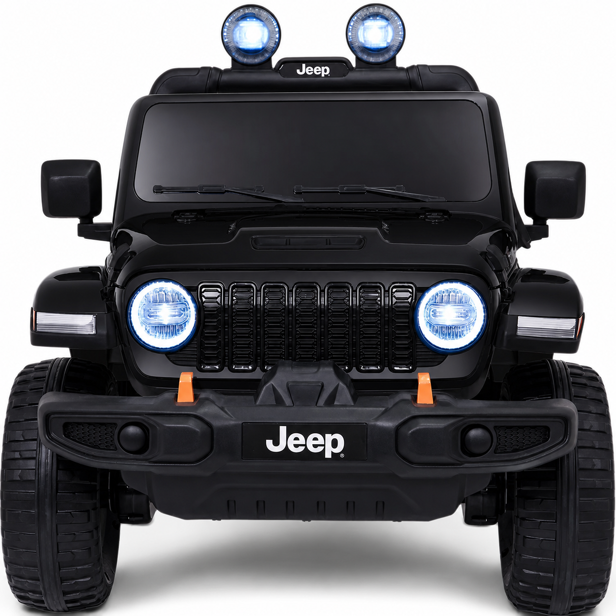 Carro Elétrico para Criança JEEP RUBICON 4x4 24v Preto c/ RODAS DE BORRACHA & ASSENTO EM PELE