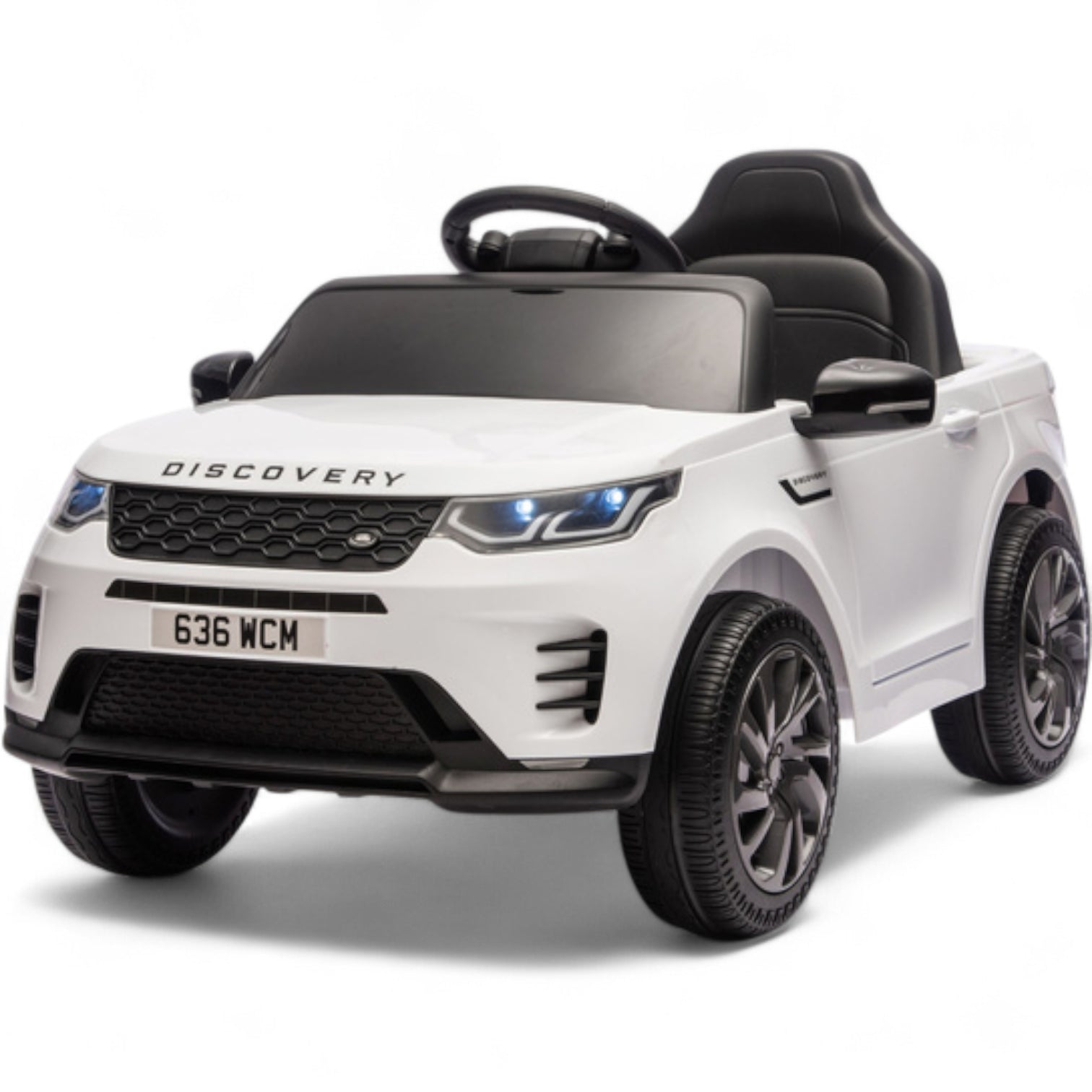 Coche Eléctrico para Niños RANGE ROVER DISCOVERY 12v Blanco c/ RUEDAS DE GOMA & ASIENTO DE PIEL