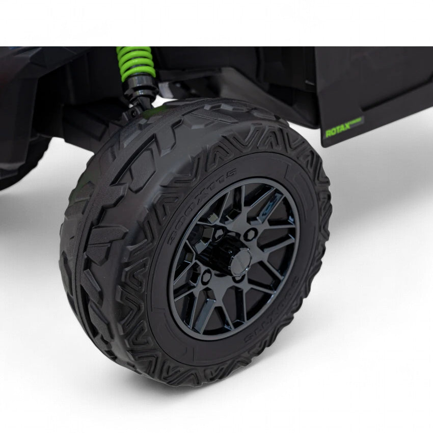 Coche Eléctrico para Niños CAN-AM MAVERICK 4x4 24v Verde c/ RUEDAS DE GOMA & ASIENTO DE PIEL