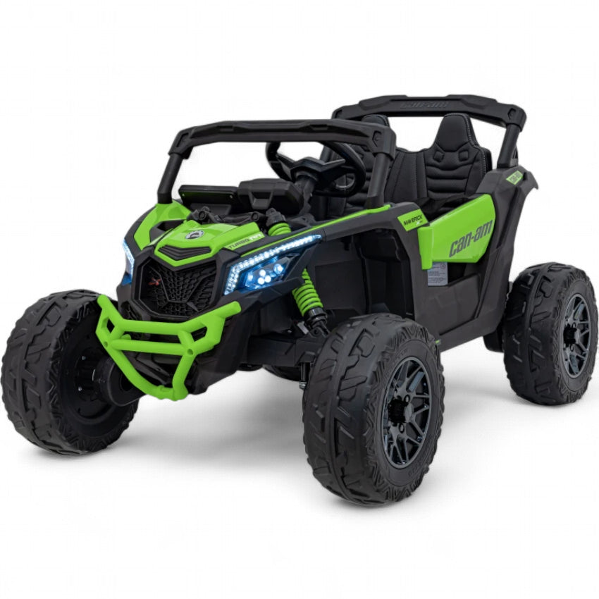 Coche Eléctrico para Niños CAN-AM MAVERICK 4x4 24v Verde c/ RUEDAS DE GOMA & ASIENTO DE PIEL