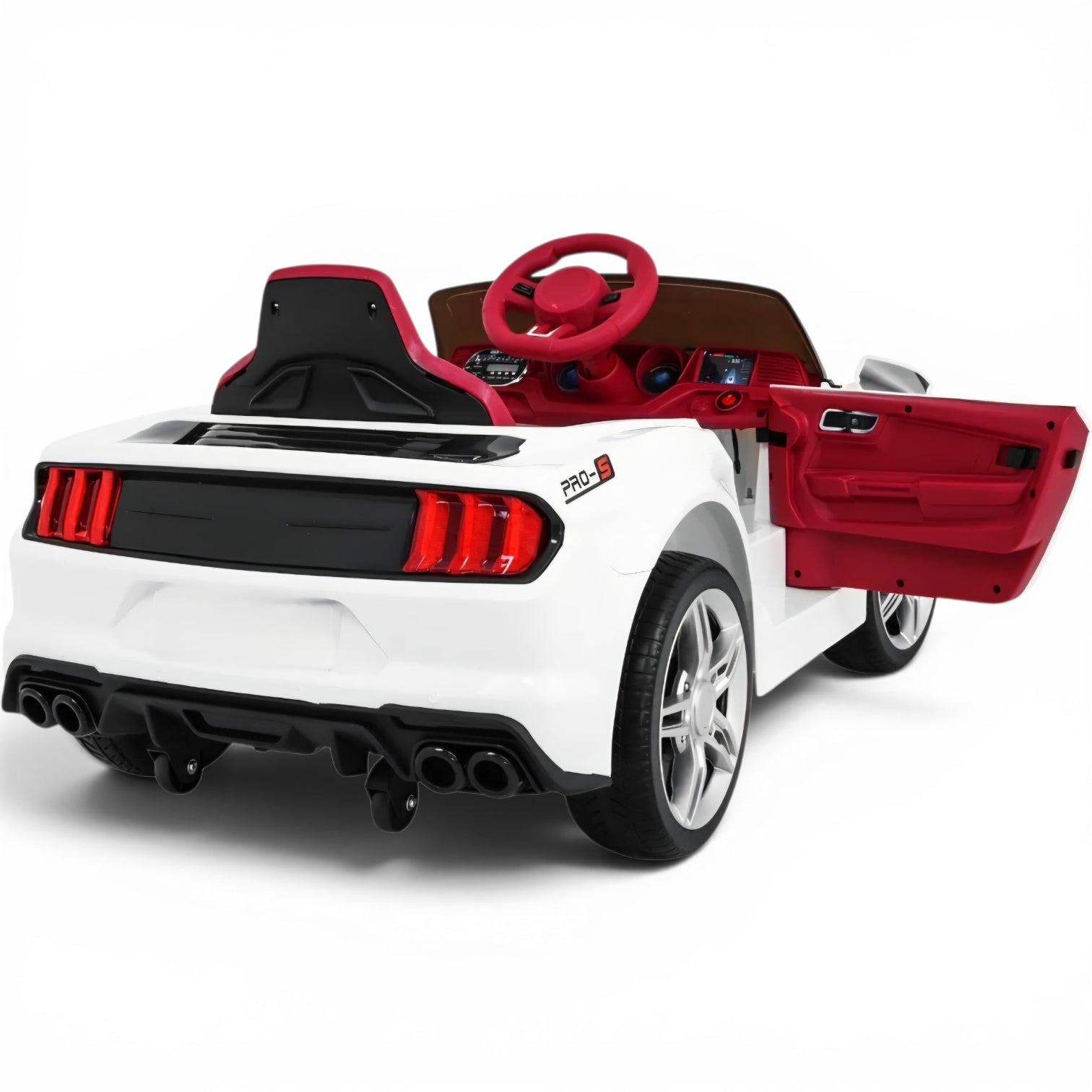 Carro Elétrico para Criança GT Style Branco 12v c/ RODAS DE BORRACHA & ASSENTO EM PELE
