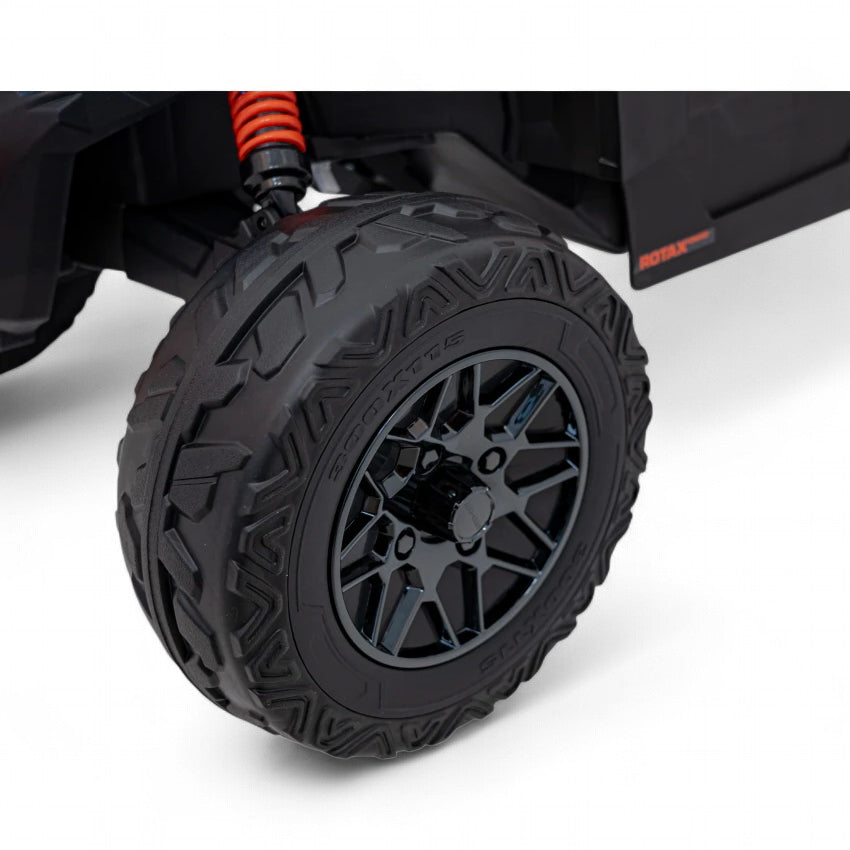 Coche Eléctrico para Niño CAN-AM MAVERICK 4x4 24v Naranja c/ RODAS DE BORRACHA & ASIENTO EN PELE