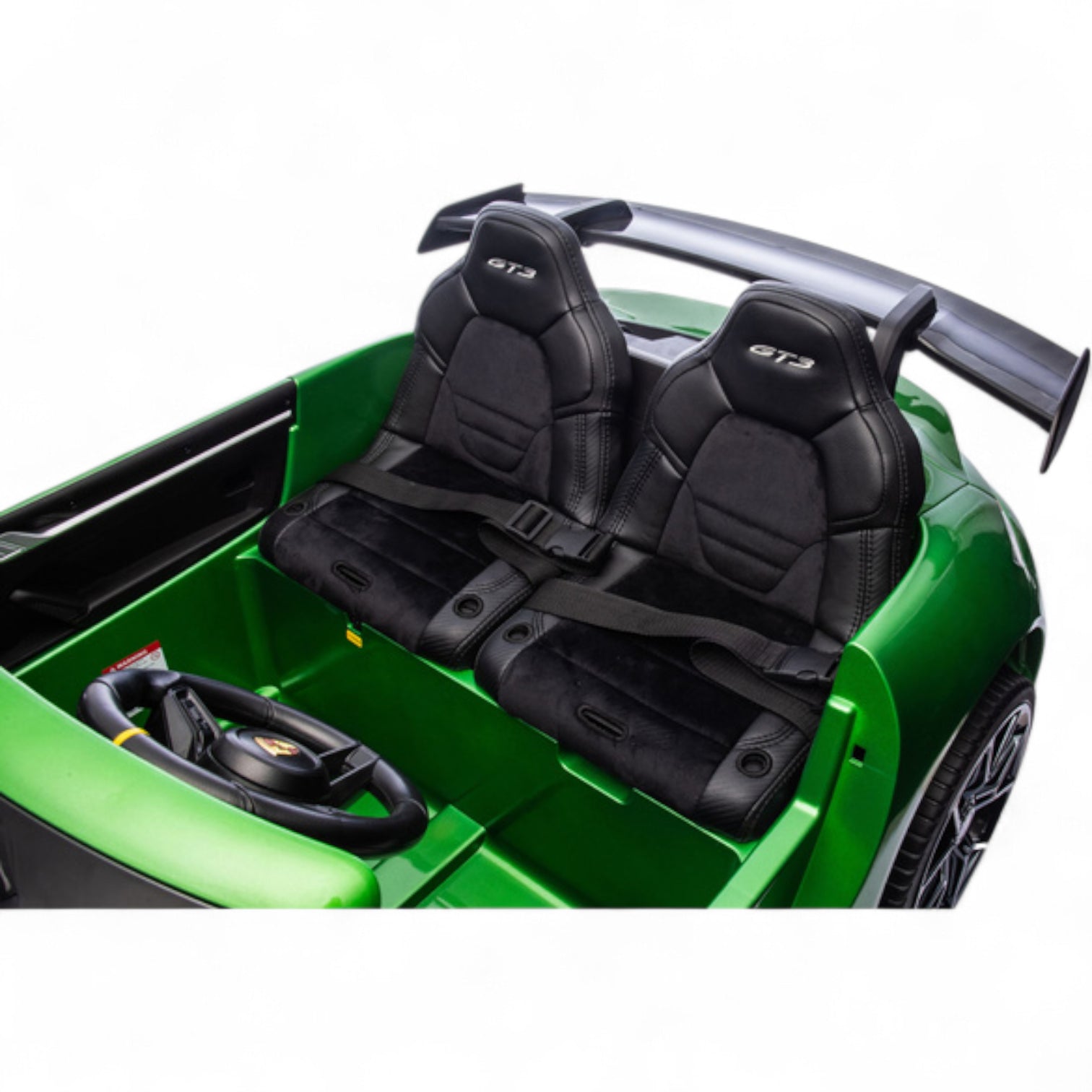 Coche Eléctrico para Niño PORSCHE 911 GT3 24v 4x4 XXL Verde Metalizado c/ MP4, RUEDAS DE GOMA & ASIENTO DE PIEL Y VELUR