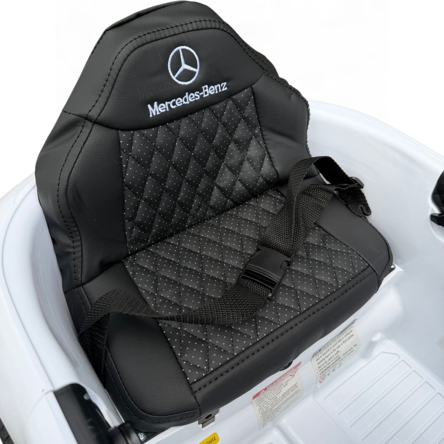 Coche Eléctrico para niño MERCEDES CLS 350 12v BLANCO c/ RODAS DE BORRACHA & ASIENTO EN PELE