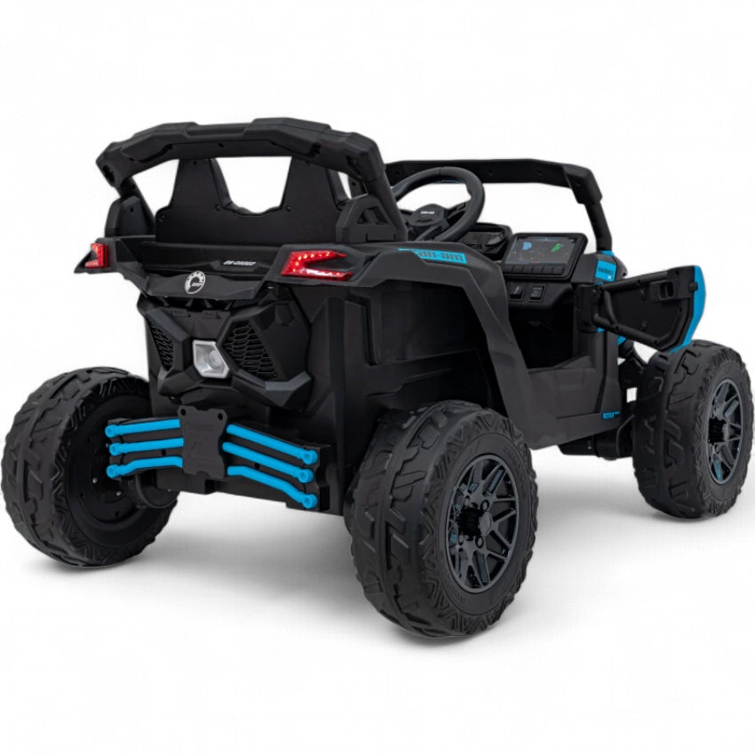Coche Eléctrico para Niños CAN-AM MAVERICK 4x4 24v Azul c/ RUEDAS DE GOMA & ASIENTO DE PIEL
