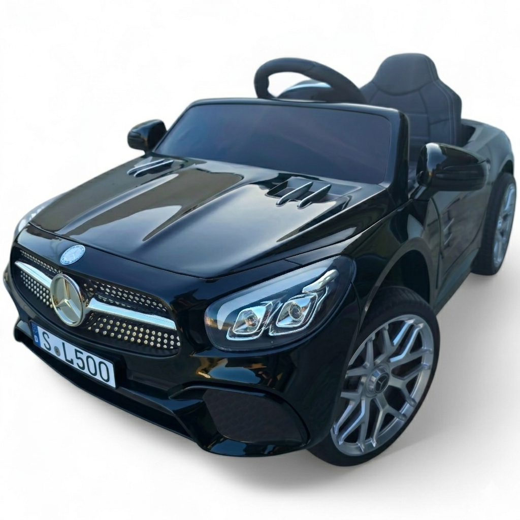 Coche Eléctrico para Niño MERCEDES SL500 12V Negro c/ RUEDAS DE GOMA & ASIENTO DE PIEL