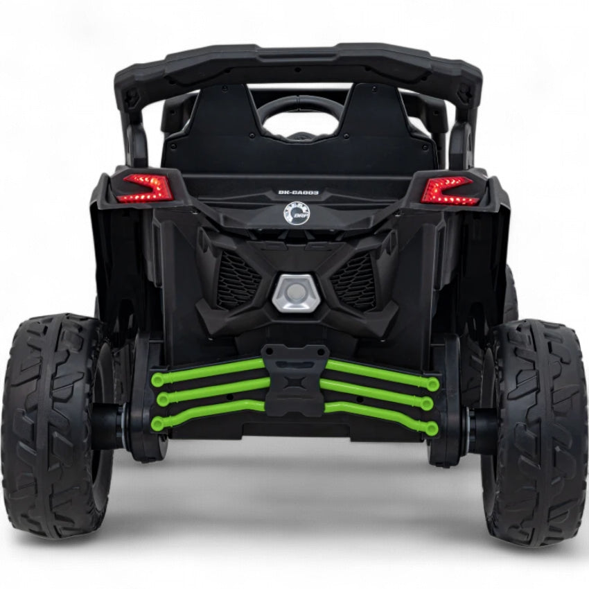 Coche Eléctrico para Niños CAN-AM MAVERICK 4x4 24v Verde c/ RUEDAS DE GOMA & ASIENTO DE PIEL