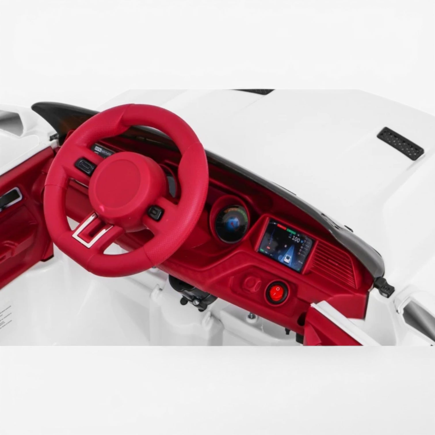 Carro Elétrico para Criança GT Style Branco 12v c/ RODAS DE BORRACHA & ASSENTO EM PELE