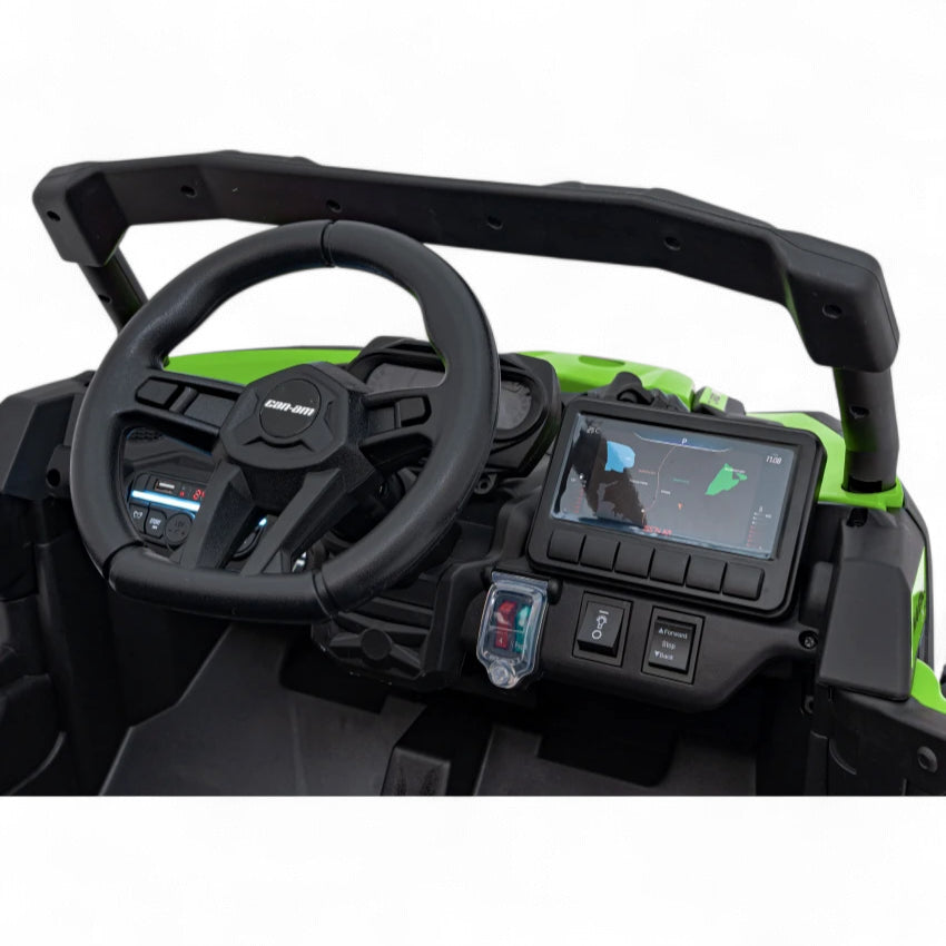 Coche Eléctrico para Niños CAN-AM MAVERICK 4x4 24v Verde c/ RUEDAS DE GOMA & ASIENTO DE PIEL