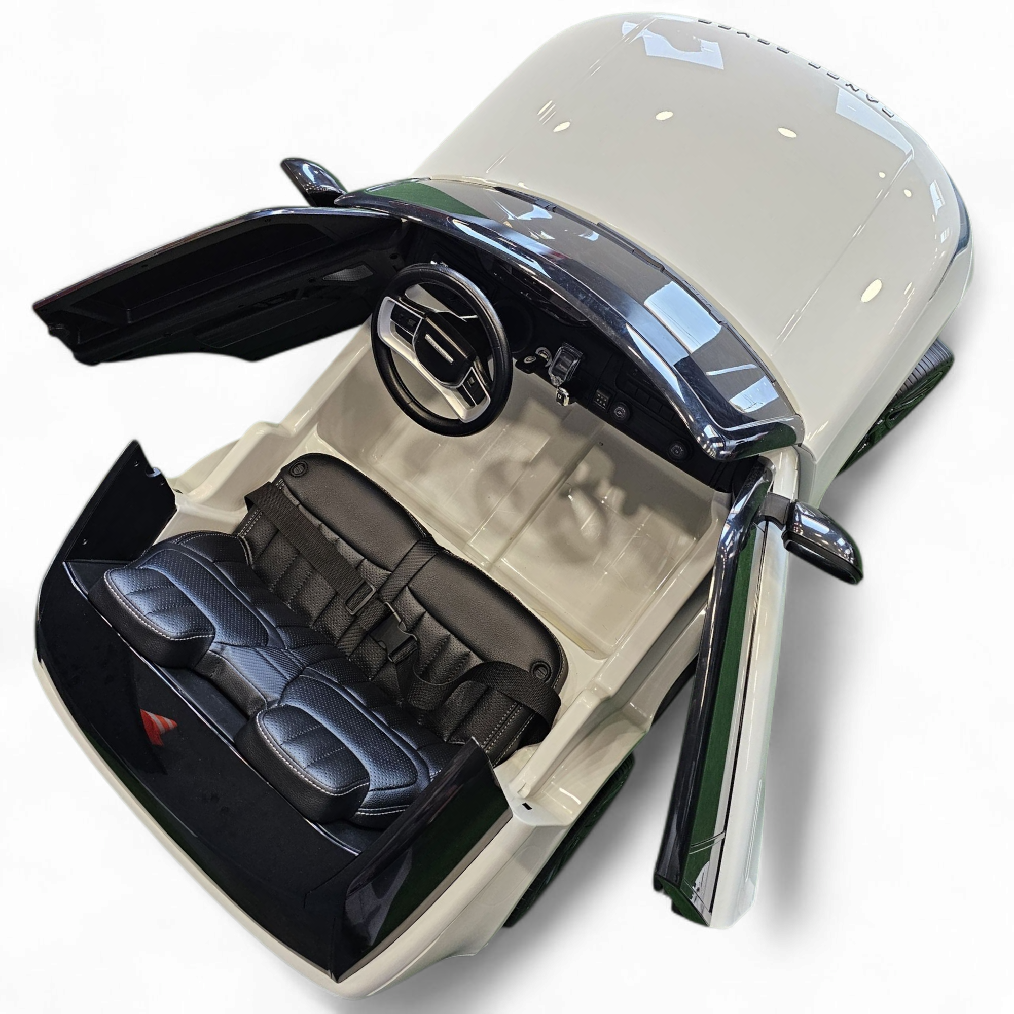 Coche eléctrico para niños RANGE ROVER SV Blanco 2 Plazas 24v c/ RUEDAS DE GOMA & ASIENTO DE PIEL